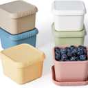 ISSEVE 6Pack 6oz Silicone Snack Containers for Kids, Reusable Small Containers with Lids, Leak Proof Silicone Food Storage Containers, Children Kids Lunch Box for Daycare, School, Travel (Morandi color)