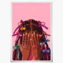 Mpgloquial African Black Woman Wall Art Pink Beauty Cover Her Face with Hands Canvas Posters Trendy Black Girl Poster Inspired Wall Decor Aesthetics for Girls Room 8x12inch Unframed (style-7 Unframed)