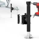 Upgraded Bolt-on Trailer Jack (Electric Drill Adjust), Adjustable 7.5-37.6 Drop Leg, Universal Heavy-Duty RV Tongue Jack with 5000lbs Capacity, Bolt on Trailer Jack for Utility Yacht Boat(Silver)