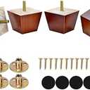 Michanco 2 inch Sofa Legs Square Furniture Feet Screw in Wood Replacement Leg Set of 4 for Ottoman Couch Armchair Recliner