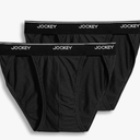 Jockey Men's Underwear Men's Elance String Bikini -Pack of 2, Black, Small