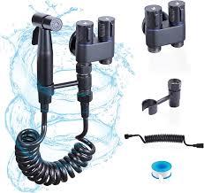 Peisaluo Handheld Toilet Bidet Sprayer for Toilet, Muslim Shower Bidet Toilet Hose Sprayer Kit, Jet Spray Bidet Attachment Connected to Faucet for Cloth Diaper Care and Feminine Wash (Black)