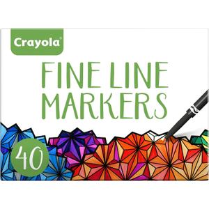 Crayola Fine Line Markers for Adults (40ct), Skinny Marker Set for Adult Coloring Books, Aesthetic Art Supplies, Stress Relief Activity, Coloring Supplies