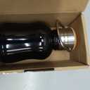 YOHKOH Mini Vacuum Insulated Water Bottle With Bamboo Lid - Stainless Steel Thermos Water Bottle for Women Girls Kids, Metal Sports Hot and Cold Water Bottle Leak-Proof BPA-Free (6.4oz,Black)