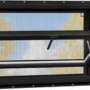 Vinyl Basement Hopper Window, Bathroom Window 32" x 24" Black