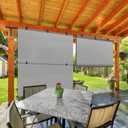 ECOOPTS Roller Shades 4'W x 6'L Patio Sun Shade Outdoor Roller Blinds Roll Up Blinds for Patio Porch Backyard Gazebo Deck Balcony (Light Grey)