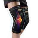Copper Knee Braces for Men & Women  Knee Compression Sleeves for Pain Relief, Arthritis, Sports and Recovery (Large, Black & Gold)