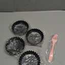 4 Pack Deep Tart Pans with Removable Bottom, 4-Inch Nonstick Quiche Pan with Silicone Basting Pastry Brush for Baking Treats, Pie, Quiches, Tartlets