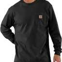 Carhartt Men's Dearborn Loose LS T-Shirt (4X-Large, Black)