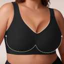 habibee Push Up Bras for Women Plus Size Wireless Full Coverage Bra for Large Breast, Seamless Everyday Bralette  Large