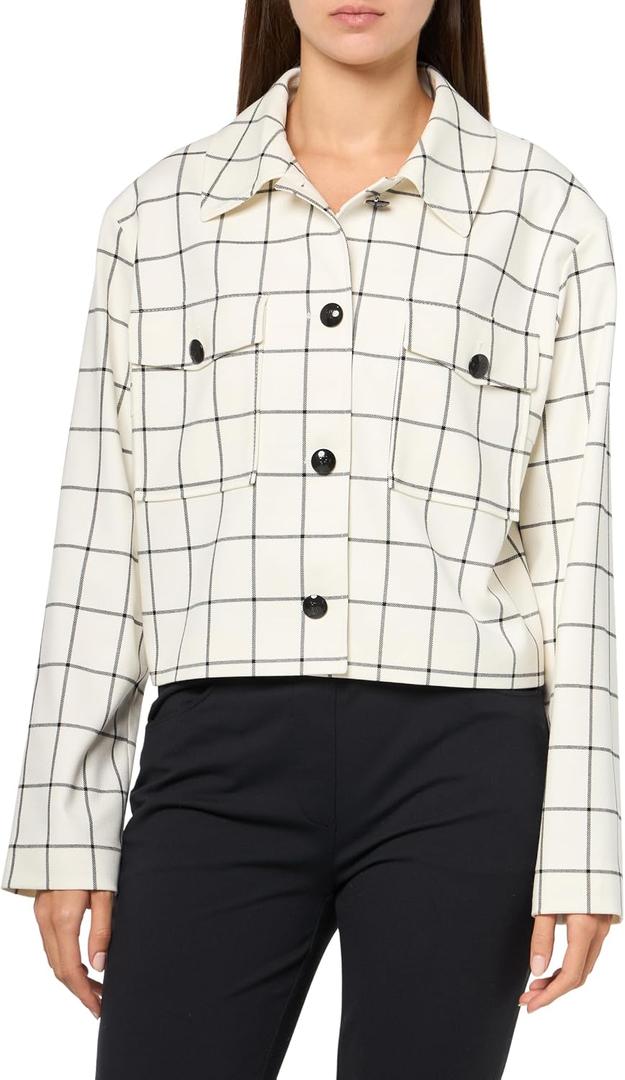 HUGO Women's Big Check Patch Pocket Jacket 4