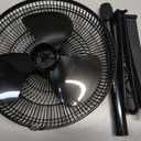 PELONIS 16 inch Pedestal Fan for Bedroom , Oscillating Fan, 3-Speeds, 90 Oscillation, Adjustable Height, Floor Fan, Standing Fan for Living Room, Kitchen, and Home office, Black, AC Motor Black