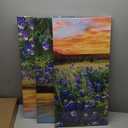 RnnJoile Bluebonnet Wall Art Large Texas Flower Field Sunset Picture Prints on Canvas Photographic Nature Landscape Painting Wall Decor 16"x32" for Each Piece