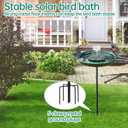 Yiabivo Solar Powered Bird Bath with Fountains for Hummingbirds,Stable Stylish Design with 5-Prong Base Stake Plastic Bird Bath for Outside Lawn Patio Yard Garden