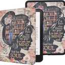 Case for 6.8" Kindle Paperwhite (11th Generation-2021) and Kindle Paperwhite Signature Edition, Book Lovers Gifts Lightweight Shell PU Leather Cover with Auto Wake/Sleep