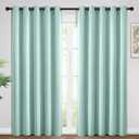 Yakamok 84 Inch Length Blackout Curtains for Bedroom, Room Darkening Thermal Insulated Solid Grommet Panels for Living Room(62Wx84L, Aqua, 2 Panels)
