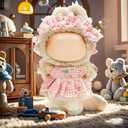 2 x Clothes for Labubu - 4PC Set with Shoes for 6.7 Inches Doll, Premium Outfit with Accessories, Stylish Clothes for Labubu (NO Doll)(Pink Plaid)