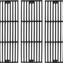 Hisencn Porcelain Cast Iron Cooking Grates for Char-Griller Duo 5050, 3001, 5650, 3008, 3030, 3725, 4000, 2121, King Griller 3008 5252, 19.75 inch Coated Cast Iron Grill Grids Replacement