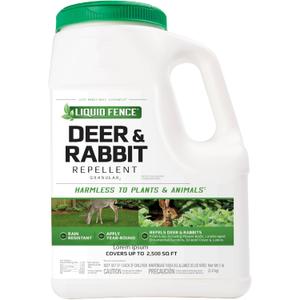 Liquid Fence Deer & Rabbit Repellent Granular, White, 5LB (1 Pack)