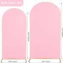 Set of 2 Wedding Arch Cover 2-Sided Round Top Spandex Fitted Arch Backdrop Cover for Birthday Party Baby Shower Wedding Arch Stand Decor7.2FT, 6.6FT, Pink