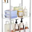 SPACEKEEPER 3 Tier Acrylic Storage Rolling Cart Clear Bathroom Cart Organizer, Transparency Laundry Room Organization Mobile Shelving Unit Multifunction Rolling Utility Cart for Office Living Room