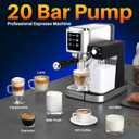 Espresso Machine 20 Bar Touchscreen Espresso Maker with Automatic Milk Frother for Cappuccino Latte,Stainless Steel Coffee Machine with Independent Frothing and Dual Heating System,Easy to Clean