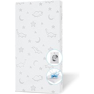2" x 27.5" x 52" Crib Mattress Topper, High Density Foam Toddler Mattress Topper with Waterproof Cover Fits Standard Size Cribs