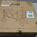 Collapsible Wagon Cart Foldable 120L 360lbs Capacity, Lightweight Portable Beach Wagon, Shopping Carts with Wheels for Grocery, Camping, Shopping, Garden Cart