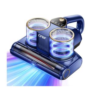 Mattress Vacuum Cleaner, Bed Vacuum Cleaner with 16Kpa Suction 253.7nm UV-C Light, Ultrasonic & High Heating, 500W Powerful Double-Cup Handheld Vacuums for Bed, Sofa, Couch, Crib, 16.4FT Corded