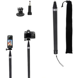 9.8ft Long Invisible Selfie Stick - Carbon Fiber Monopod (110in/280cm) for X4, X3, ONE X2, ONE R, ONE X, GO 3S, 3, 2 - Lightweight & Portable Extension Pole for 360 Cameras