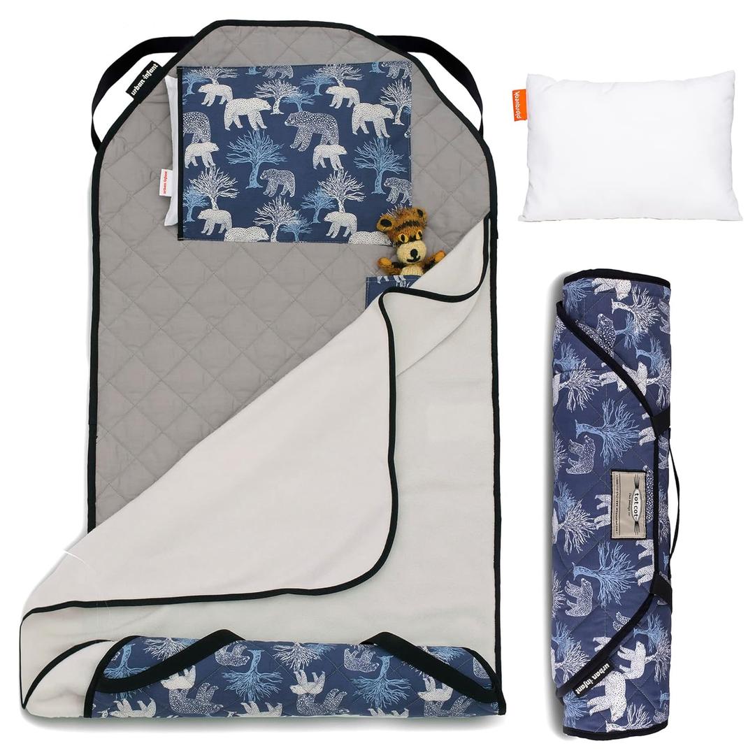 Tot Cot Kids Nap Mat - Toddler Preschool Daycare Bedding Cover with Blanket and Pillow - Ages 2 Yrs to 5 Yrs (Bears) Tot Cot Kids Nap Mat - Toddler Preschool Daycare Bedding Cover with Blanket and Pillow - Ages 2 Yrs to 5 Yrs (Bears)