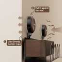 Hair Dryer Holder Wall Mount with Suction Cup, No-Drill Metal Blow Dryer Holder, Hair Accessories Tools Organizer Rack with 1 Toothbrush Hanger & Shelf, Walnut Finish for Bathroom