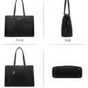 LOVEVOOK Laptop Tote Bag for Women 15.6 Inch Waterproof Leather Computer Bags Business Office Work Briefcase Black
