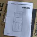 VASAGLE LIRY Collection - 71-Inch Tall Kitchen Pantry Cabinet with Lights and Charging Station, Coffee Bar Cabinet with Doors and Drawer, Farmhouse Style, Adjustable Shelves, Rustic White UBBK363W12