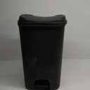 Glad 20 Gallon Trash Can - Plastic Kitchen Waste Bin with Odor Protection of Lid - Hands Free with Step On Foot Pedal and Garbage Bag Rings, Black