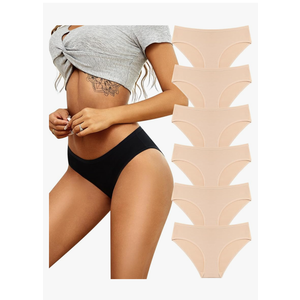 Women's Underwear Cotton Hipster Panties Breathable Sexy Cheeky Stretch Soft Ladies Bikini Underwear 6 Pack S-XXL