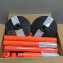 RoadHero 5 Pack Traffic Delineator Post with Weighted Rubber Base, Portable Orange Safety Barrier Posts Cones with 5 FT Plastic Chain and Reflective Collars for Parking Lots,Construction Events