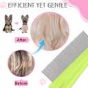 10 Pcs Flea Comb for Dogs and Cats Flea Remover Tool with Stainless Steel Metal Teeth for Detangling Grooming Kit, Pink, Blue, White and Green, 2 Sizes