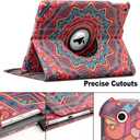 Disc Flower iPad 10.2 Case - 360 Rotating Cover for iPad (2019-2021), Sleep/Wake