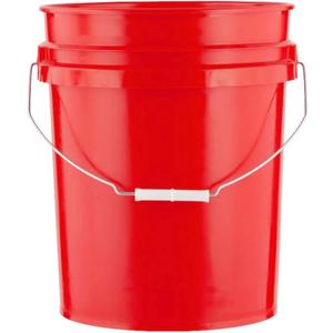 5 Gallon Premium HPDE Plastic Bucket - Made in USA Food Grade Storage Container, BPA Free All Purpose Pail (1, Red)