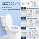 LUXE Bidet NEO 320 Plus - Warm Water, Dual Nozzle, Non-Electric Bidet Attachment for Toilet Seat, Patented Slide-In Install, 360 Self-Clean, EZ-Lift to Clean, Feminine & Rear Wash (Chrome)