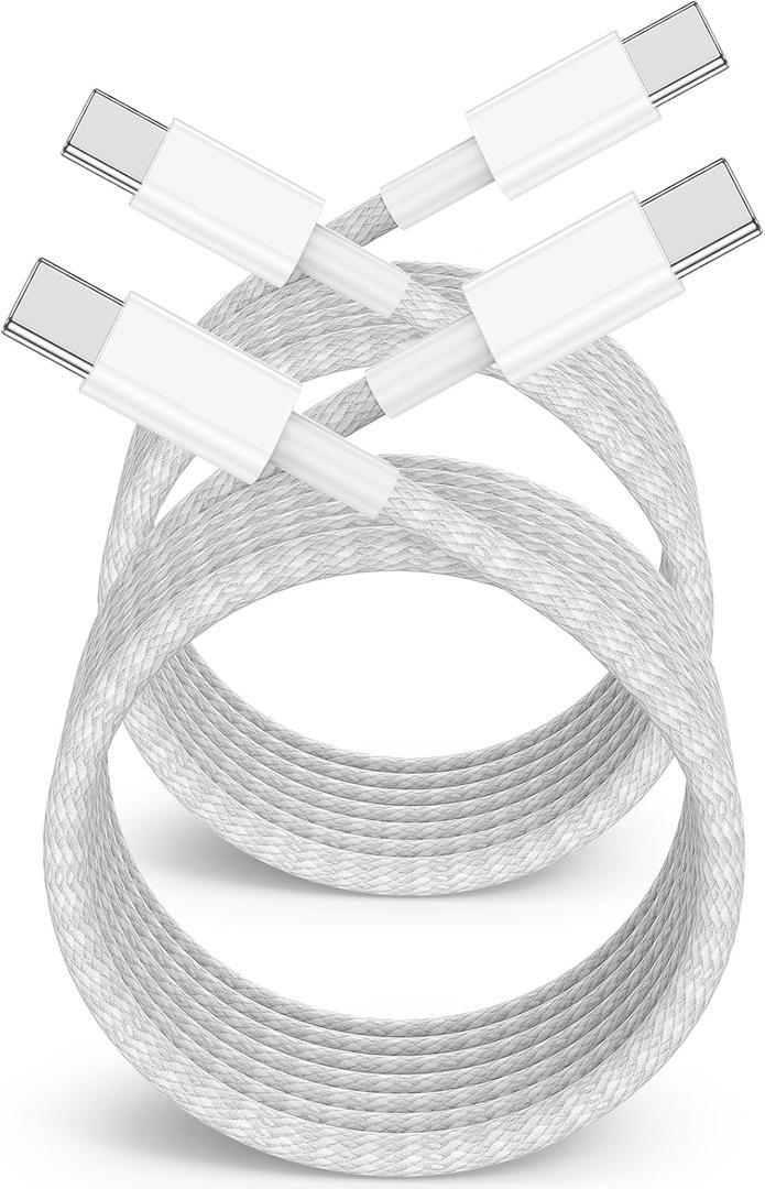 Long USB C to C Fast Charger Cable 10ft,60W Type C to C Fast Charging Cord for Apple iPhone 17 Pro Max/17 Air/16 Pro/15 Plus/MacBook Pro 2021/2020/2019/2018,iPad 12.9/11 inch/Mini/Air 5/Samsung Galaxy (White)