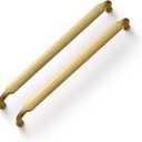 Goo-Ki Brushed Gold Drawer Handles 7-1/2 in (192mm) Hole Centers Straight Bar Pull,6-Pack Solid Cabinet Handles for Kitchen Cabinets and Dresser Drawers 2202-LSJ-192