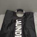 DOKEHOM 90L Large Laundry Basket, Collapsible Laundry Bag, Freestanding Tall Clothes Hamper, Foldable Washing Bin (Black)