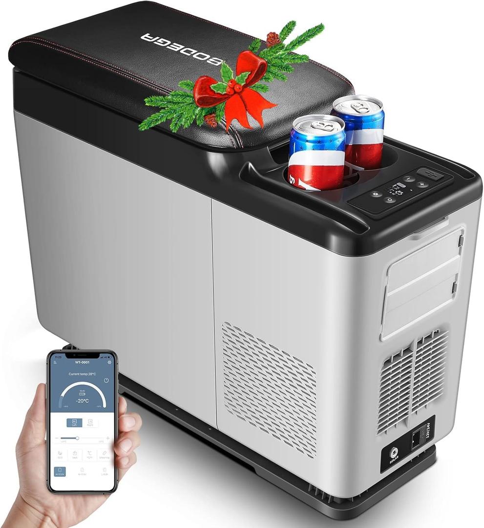 BODEGA 12 Volt Refrigerator, 16 Quart (15L) Car Fridge, Portable Refrigerator (-4-68), 12/24V DC for Outdoor, Vehicles, Camping, Travel