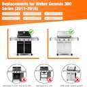 7620 7621 17.5 Inch Flavorizer Bars Replacement for Weber Genesis E-310 E-330 Genesis 300 Series Grills with Front Controls Knobs (2011-2016), Stainless Steel, 5-Pack