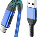 Durcord USB C Charger Cable, Upgarded 2Pack 10ft Fast Charging 10 Feet USB Type C Charging Cord Cable, 10 Foot Type C Charger Braided USB Cable Compatible with iPhone 15/Pro/Plust/Max-Blue