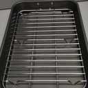 Farberware Bakeware Nonstick Steel Roaster with Flat Rack, 11-Inch x 15-Inch, Gray