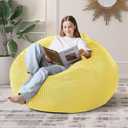 4FT Bean Bag Chair for Adults,Large Teardrop Beanbag with Filler
Beanbag Chair with Memory Foam Filled,Bean Bags with Handy Handle&Machine Washable Cover for Living Room,Bedroom-Yellow