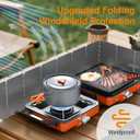 ODSD 2 Burner Camping Stove with Windshield, 20000 BTU Propane Camp Stove, Portable Folding Gas Stove, Camping Essentials Gear Includes Frying Pan, Coffee Stand & Carry Bag, Orange